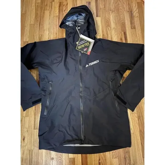 Adidas Terrex Jacket Mens Large Black TRK GTX PRO J Gore-Tex Pro Hooded HH8899